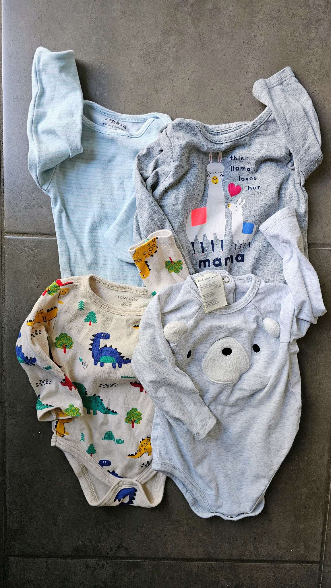 Long-Sleeve Onesie Lot (3–6 Months), Kids 3 Month (0-3M)