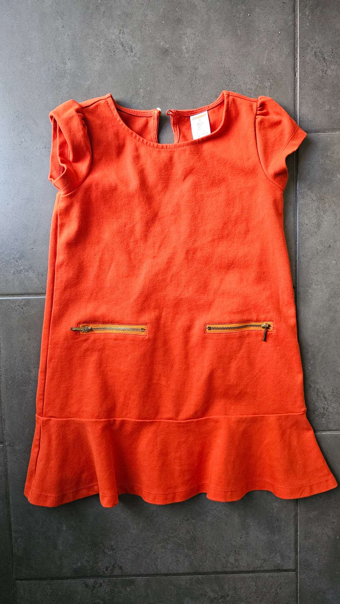 Gymboree Orange Zip-Pocket Dress (Size 7), Kids 7