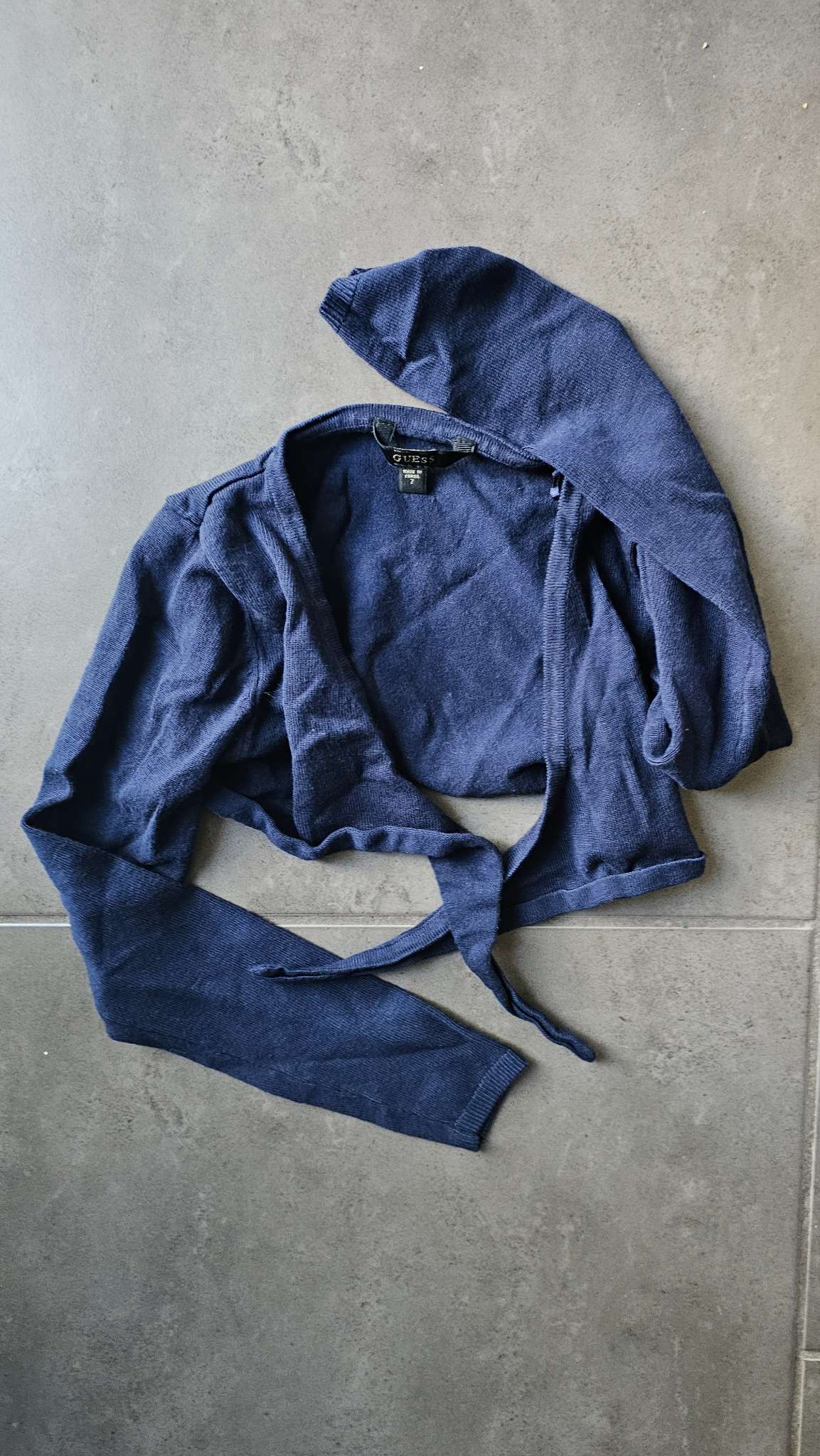 Guess Navy Wrap Cardigan (Size 7), Kids 7