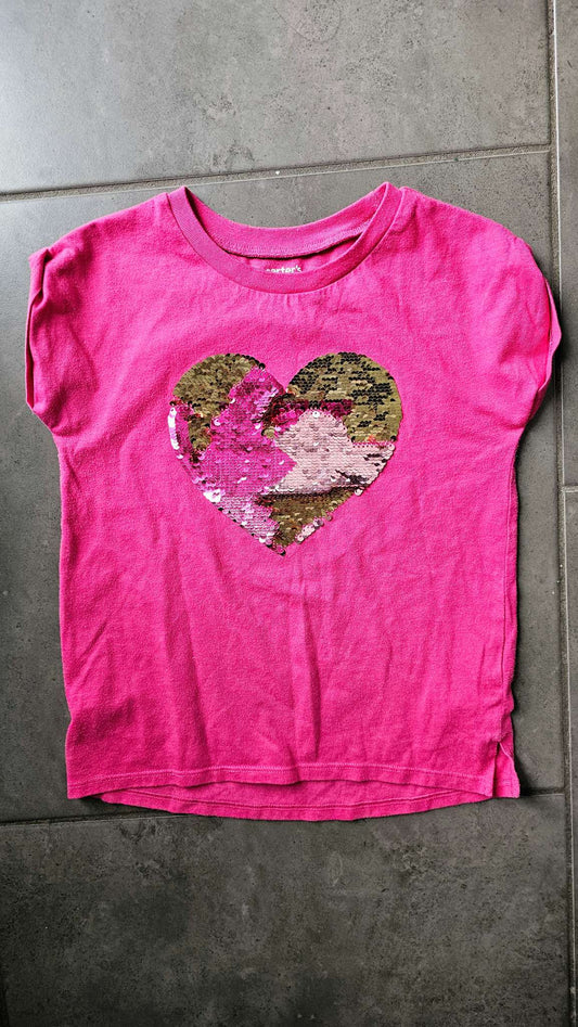 Carter's Girls Pink Short Sleeve Shirt - size 5, Kids 5/5T