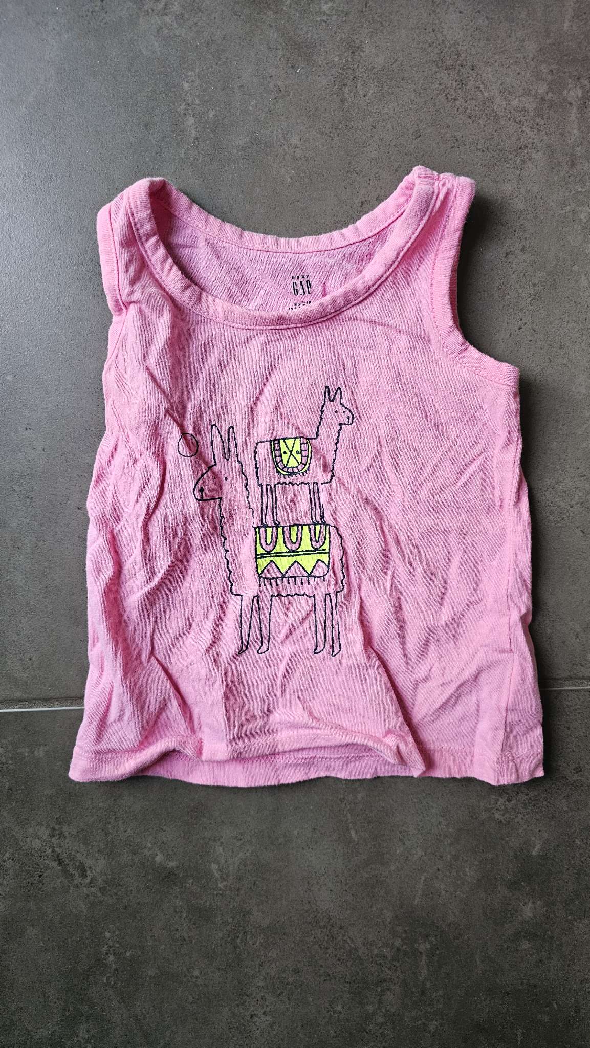 Baby Gap Pink Llama Tank 100% Cotton (18 Months), Kids 18 Month (12-18M)