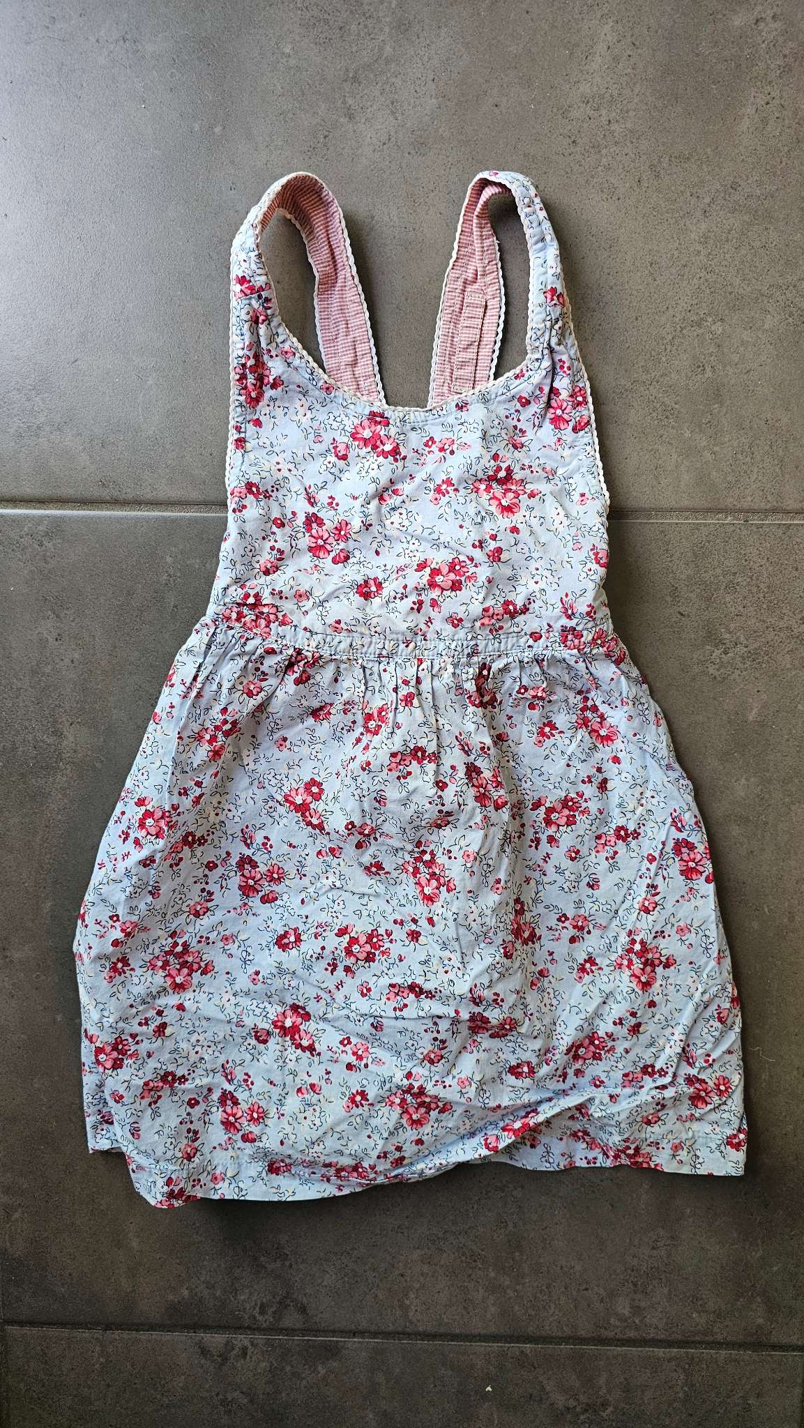 Tommy Hilfiger Floral Pinafore Dress 100% Cotton (18 Months), Kids 18 Month (12-18M)