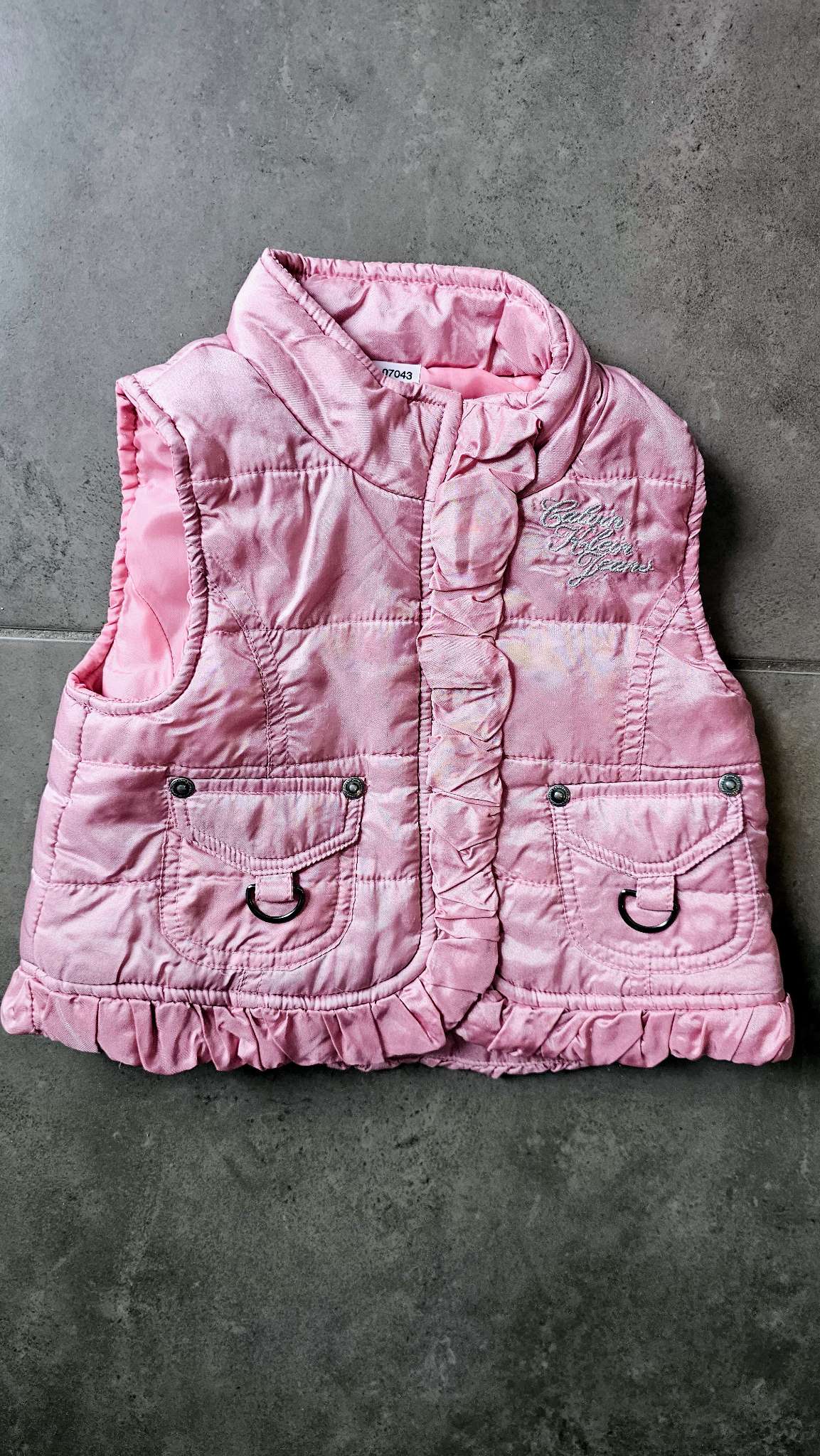 Calvin Klein Jeans Pink Ruffle Puffer Vest (12 Months), Kids 12 Month (9-12M)