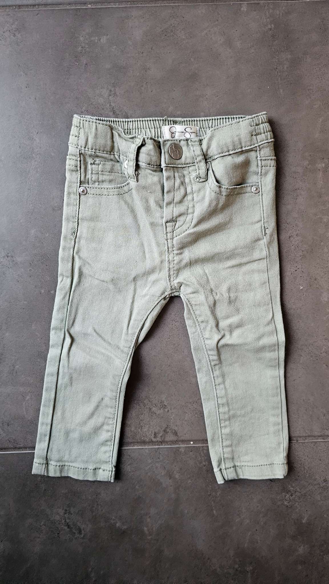 Jessica Simpson Sage Green Jeans 97% Cotton (12 Months), Kids 12 Month (9-12M)
