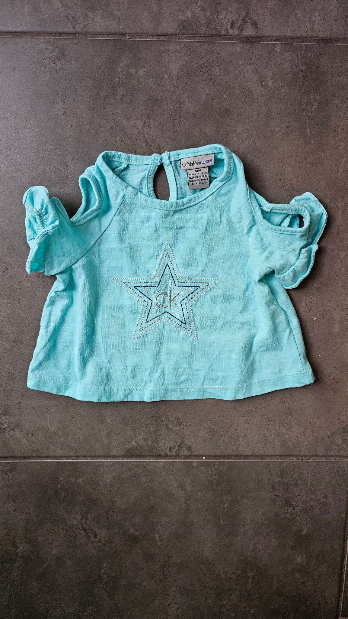 Calvin Klein Jeans Aqua Star Flutter Top (12 Months), Kids 12 Month (9-12M)