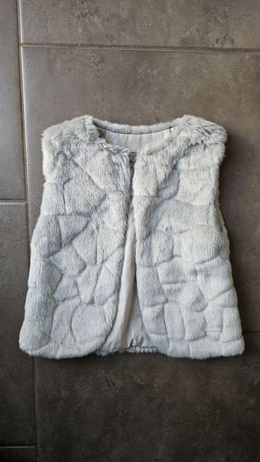 Mayoral Grey Faux Fur Vest (Size 3), Kids 3T