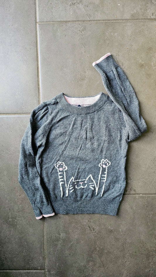 Gap Grey Cat Knit Sweater (Size 3), Kids 3T