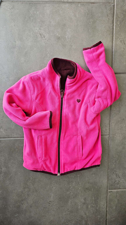 Pink Burgundy Reversible Fleece Jacket (Size 3), Kids 3T