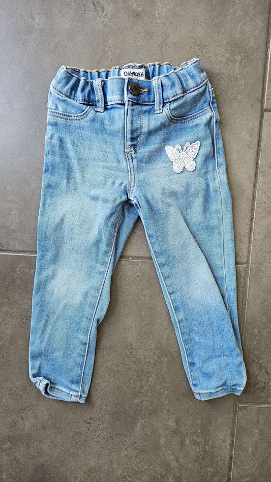 OshKosh Light Denim Butterfly Jeans (Size 3), Kids 3T