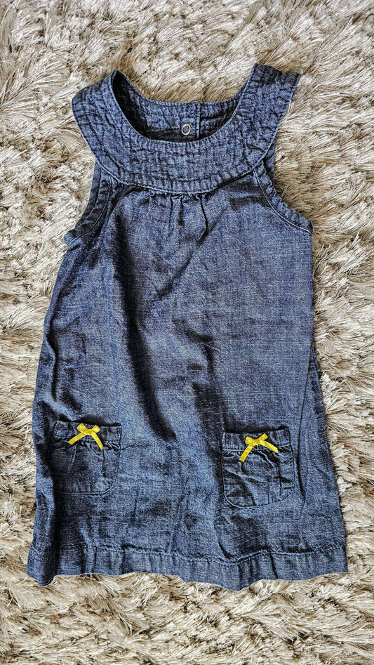Carter’s Chambray Bow-Pocket Dress 100% Cotton (18 Months), Kids 18 Month (12-18M)