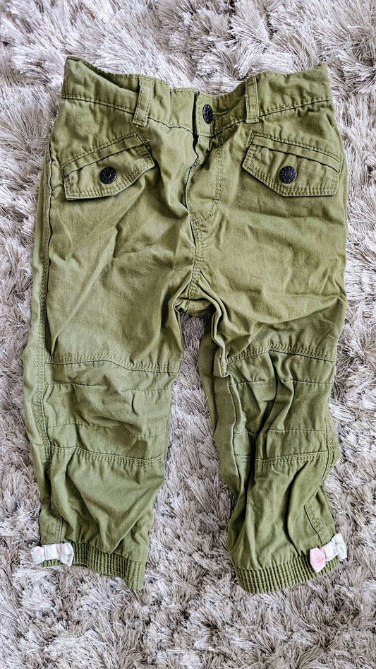 Joe Fresh Olive Cargo Pants 100% Cotton (18 Months), Kids 18 Month (12-18M)