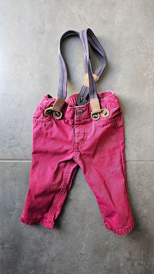 Carter’s Red Suspender Pants 100% Cotton (9 Months), Kids 9 Month (6-9M)
