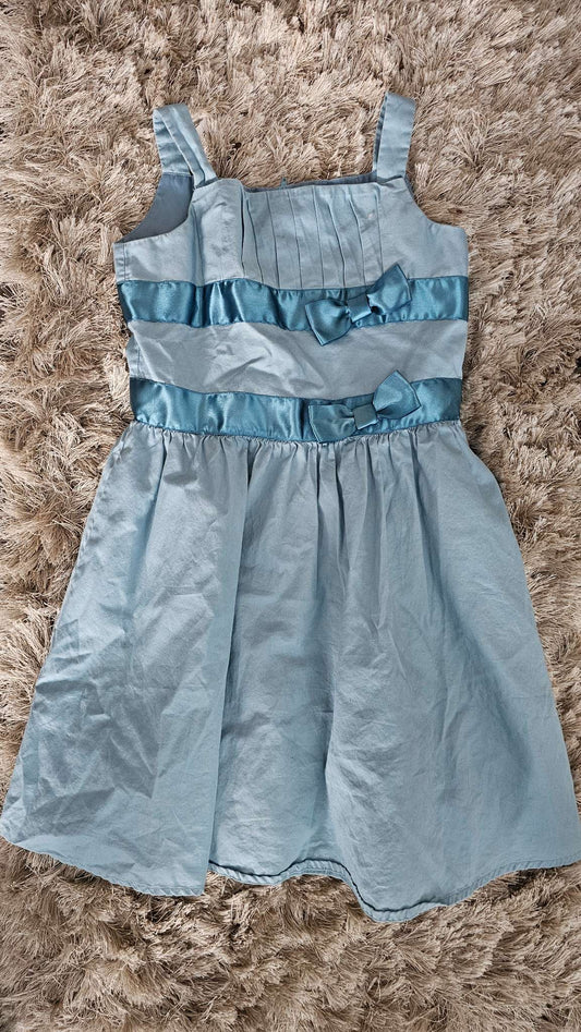 American Girl Light Blue Satin Bow Dress (Size 8), Kids 8