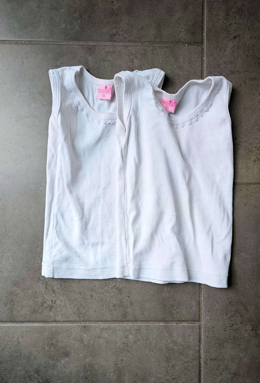 White Lace-Trim Undershirt Bundle (Size 3), Kids 3T