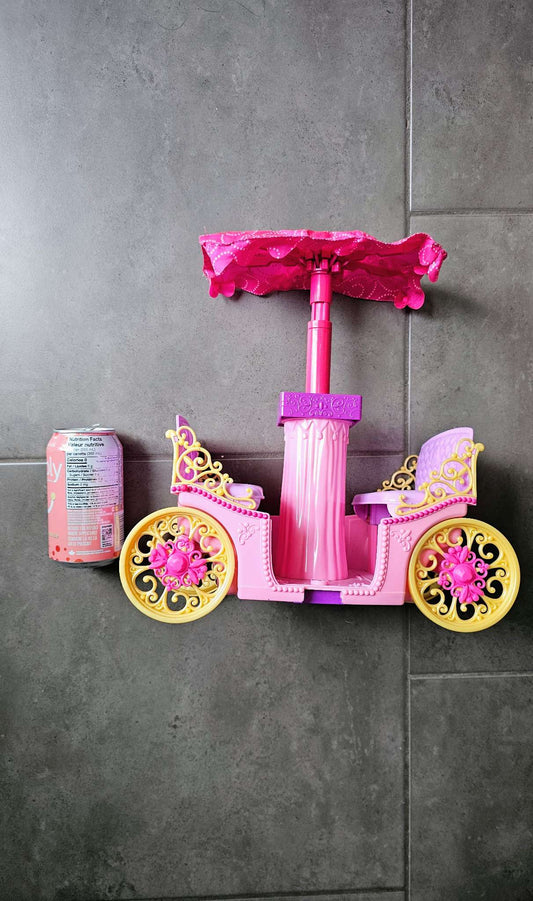 Pink Princess Doll Carriage with Canopy & Yellow Wheels