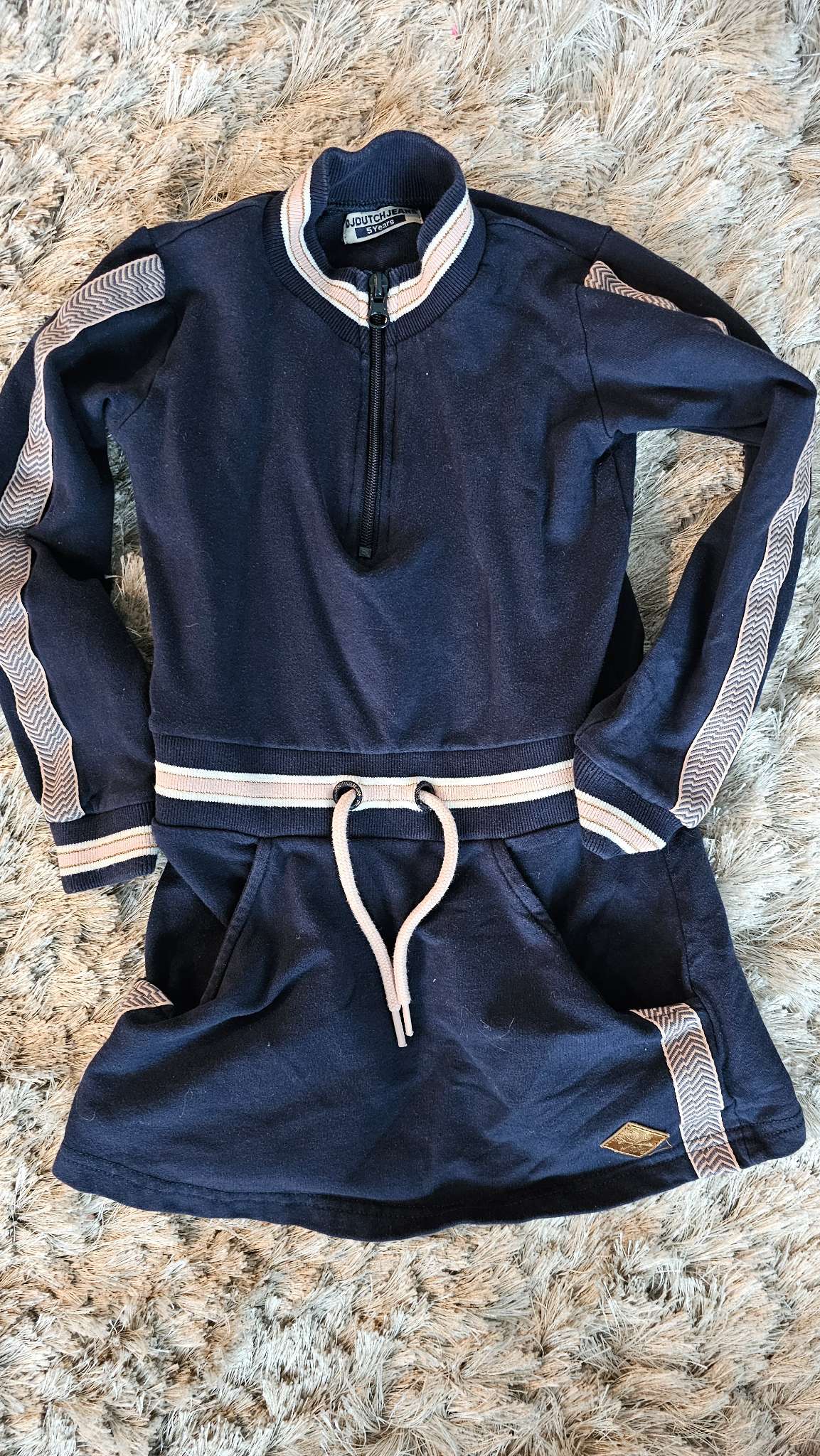DJ Dutch Jeans Girls Navy Sweatshirt Dress - size 5, Kids 5/5T