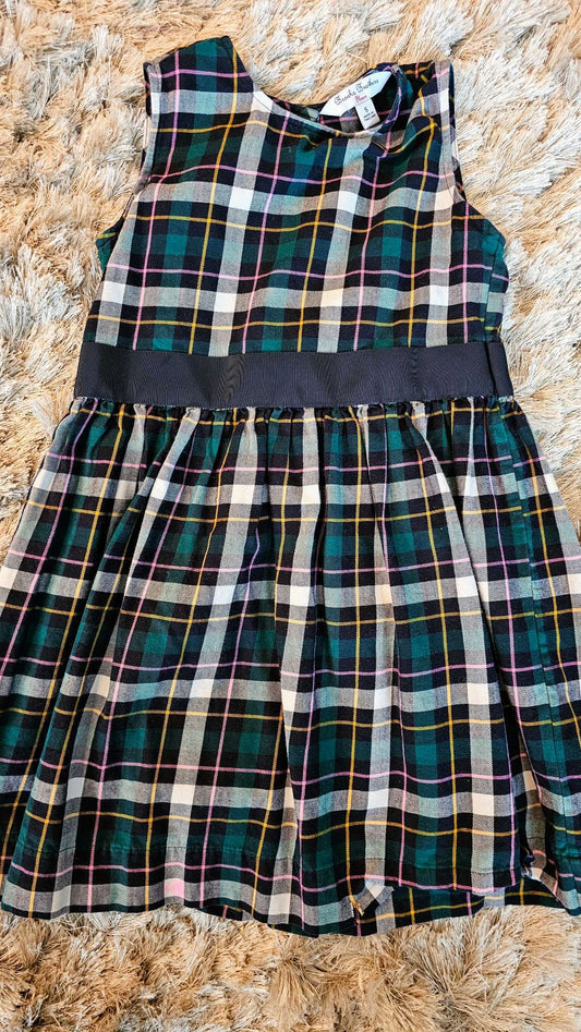 Brooks Brothers Girls Green Plaid Dress - size 5, Kids 5/5T