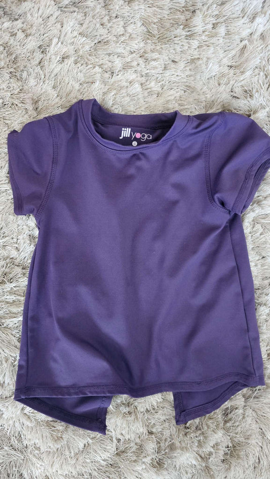 Jill Yoga Girls Purple Short Sleeve Shirt - size 4, Kids 4/4T