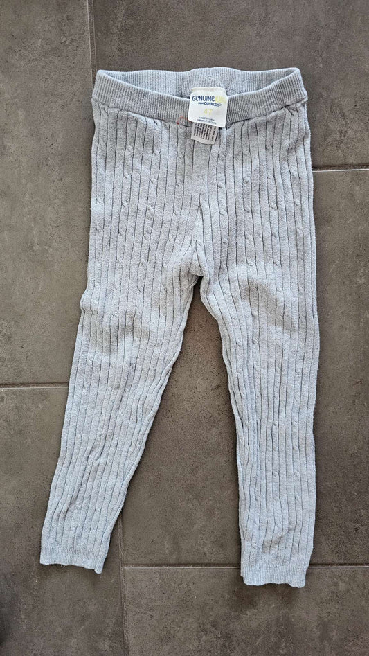 Gymboree Girls Gray Cable Knit Leggings - size 4, Kids 4/4T