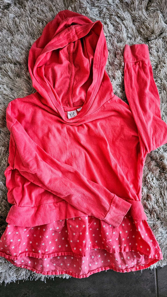 Gap Girls orange Tiered Hoodie Shirt - size 4, Kids 4/4T