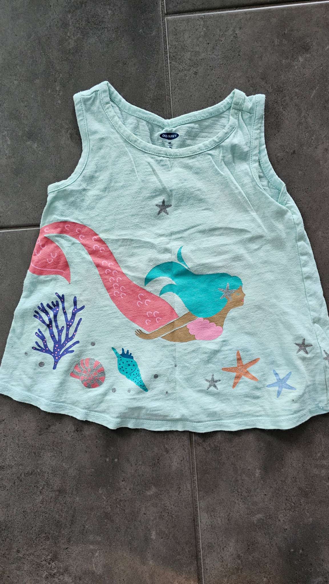 Old Navy Girls Mint Mermaid Tank – size 4, Kids 4/4T