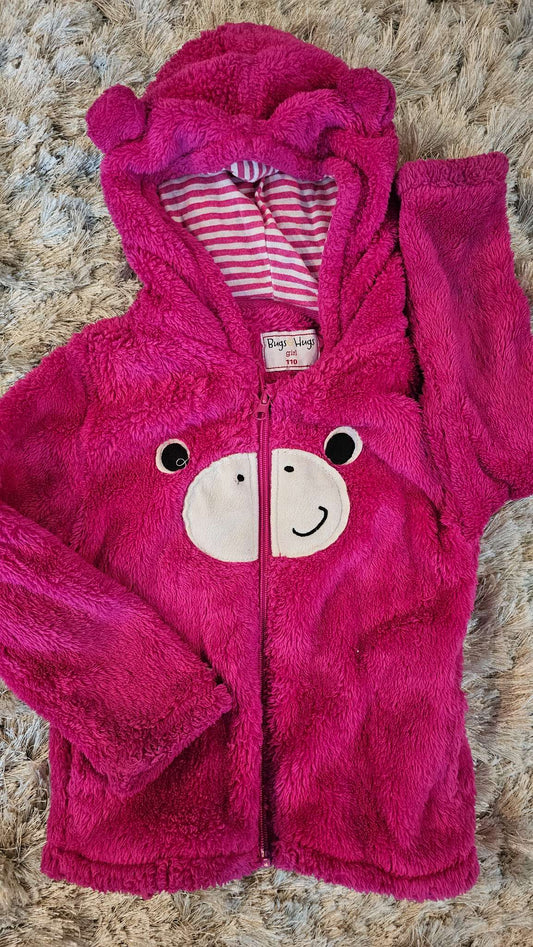 Bugs Hugs Girls Pink Bear Hoodie – size 4, Kids 4/4T