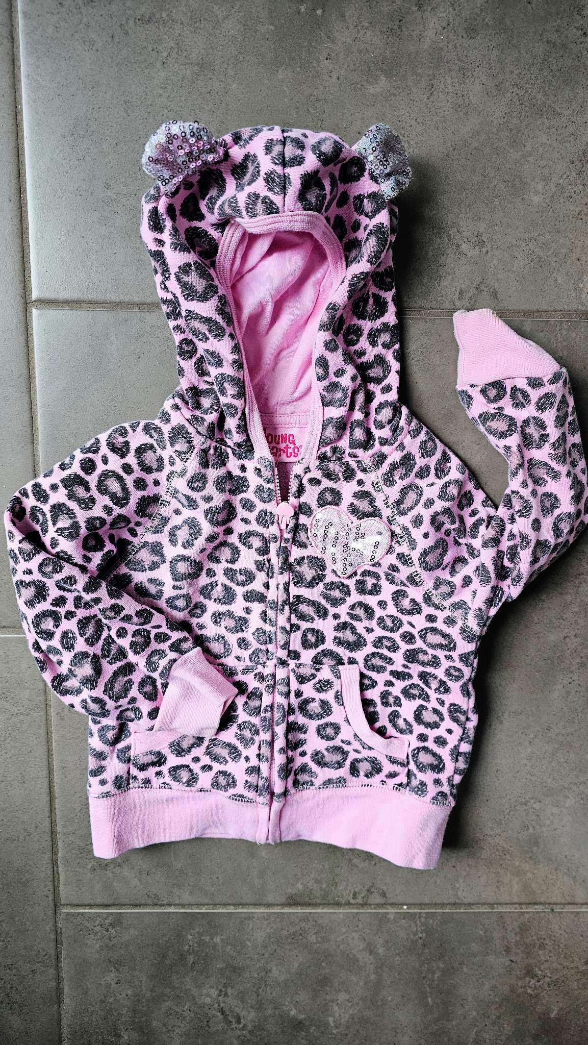 Young Hearts Girls Pink Leopard Hoodie - size 3, Kids 3T