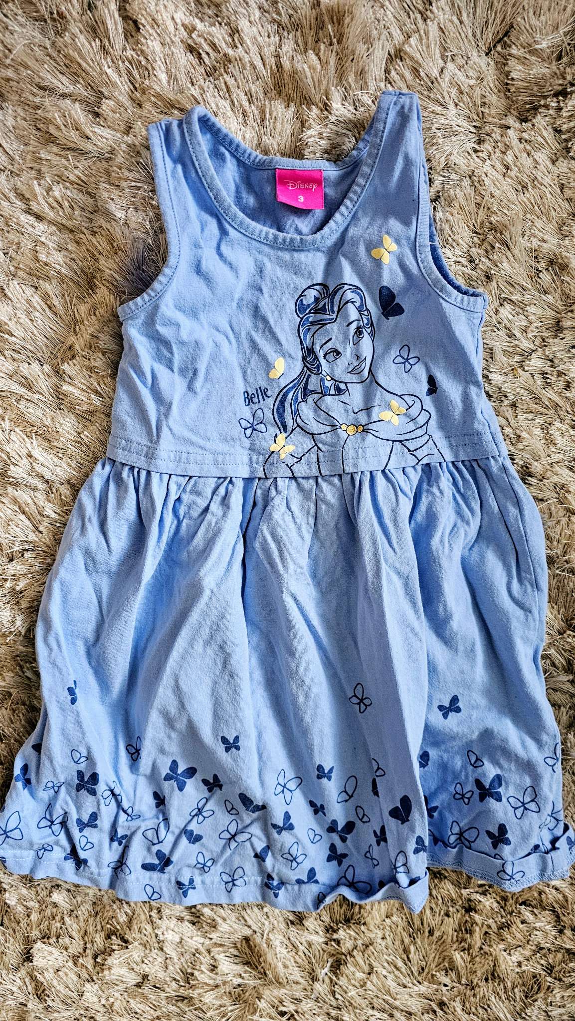 Disney Girls Blue Belle Dress – size 3, Kids 3T