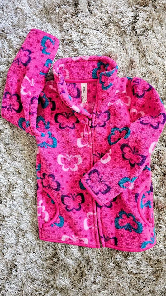 Nevada Girls Pink Butterfly Fleece Jacket - size 3, Kids 3T