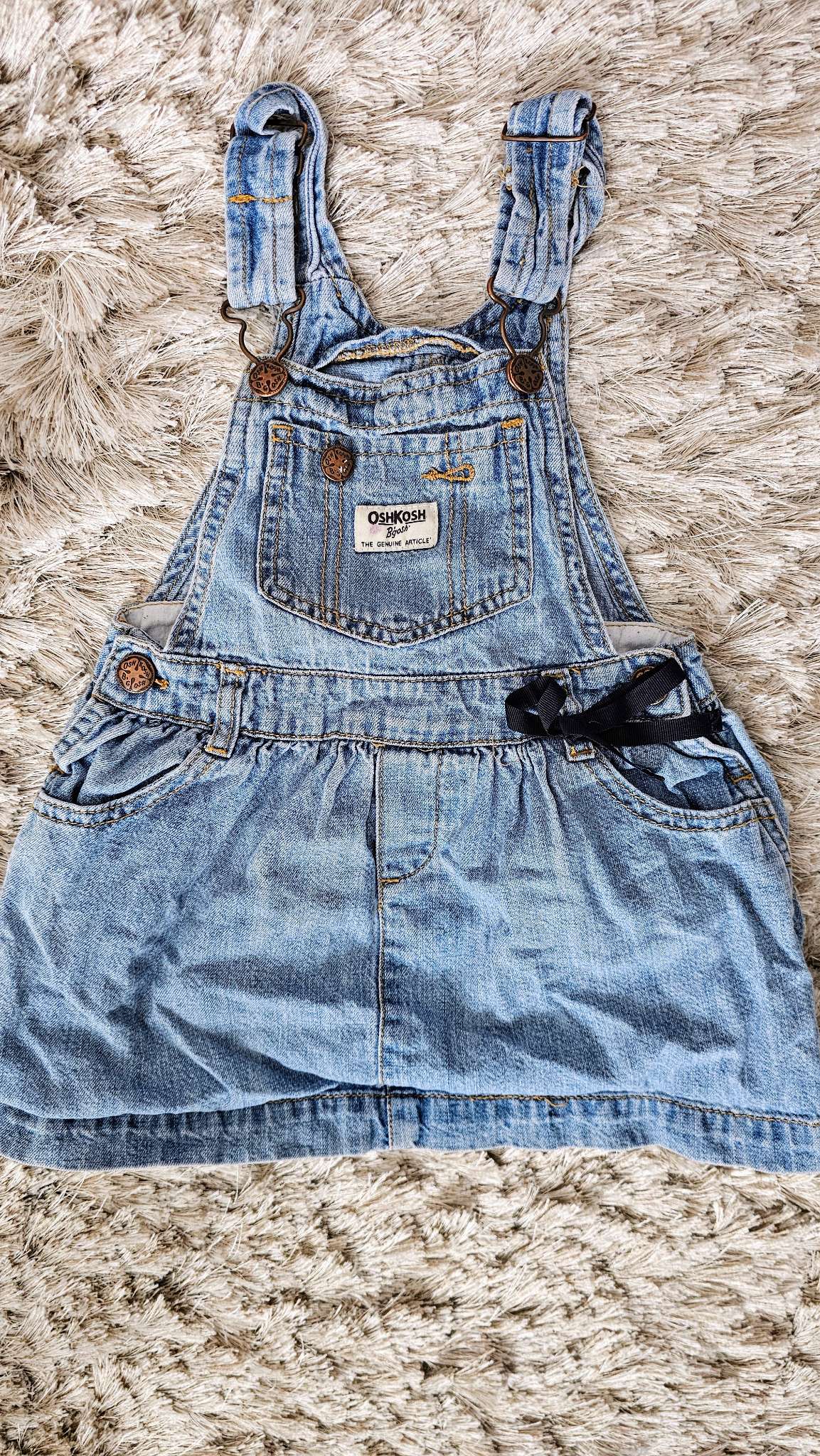 OshKosh Girls Blue Denim Overalls Dress – size 3, Kids 3T