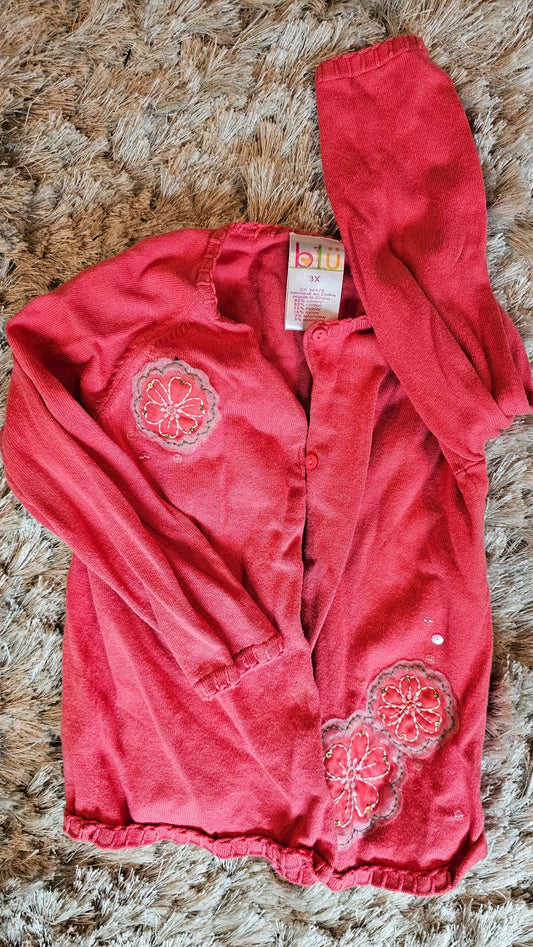 blu Girls Pink Embroidered Cardigan – size 3, Kids 3T