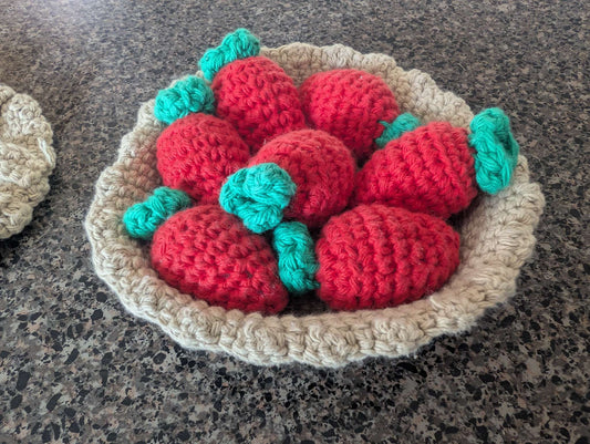 Crochet strawberry pie