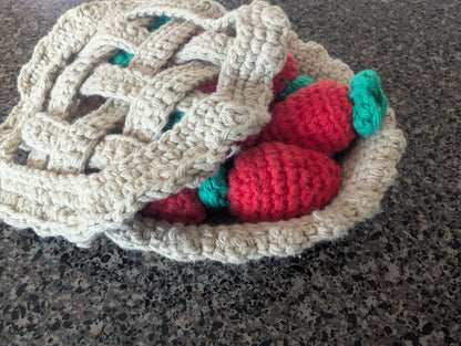 Crochet strawberry pie