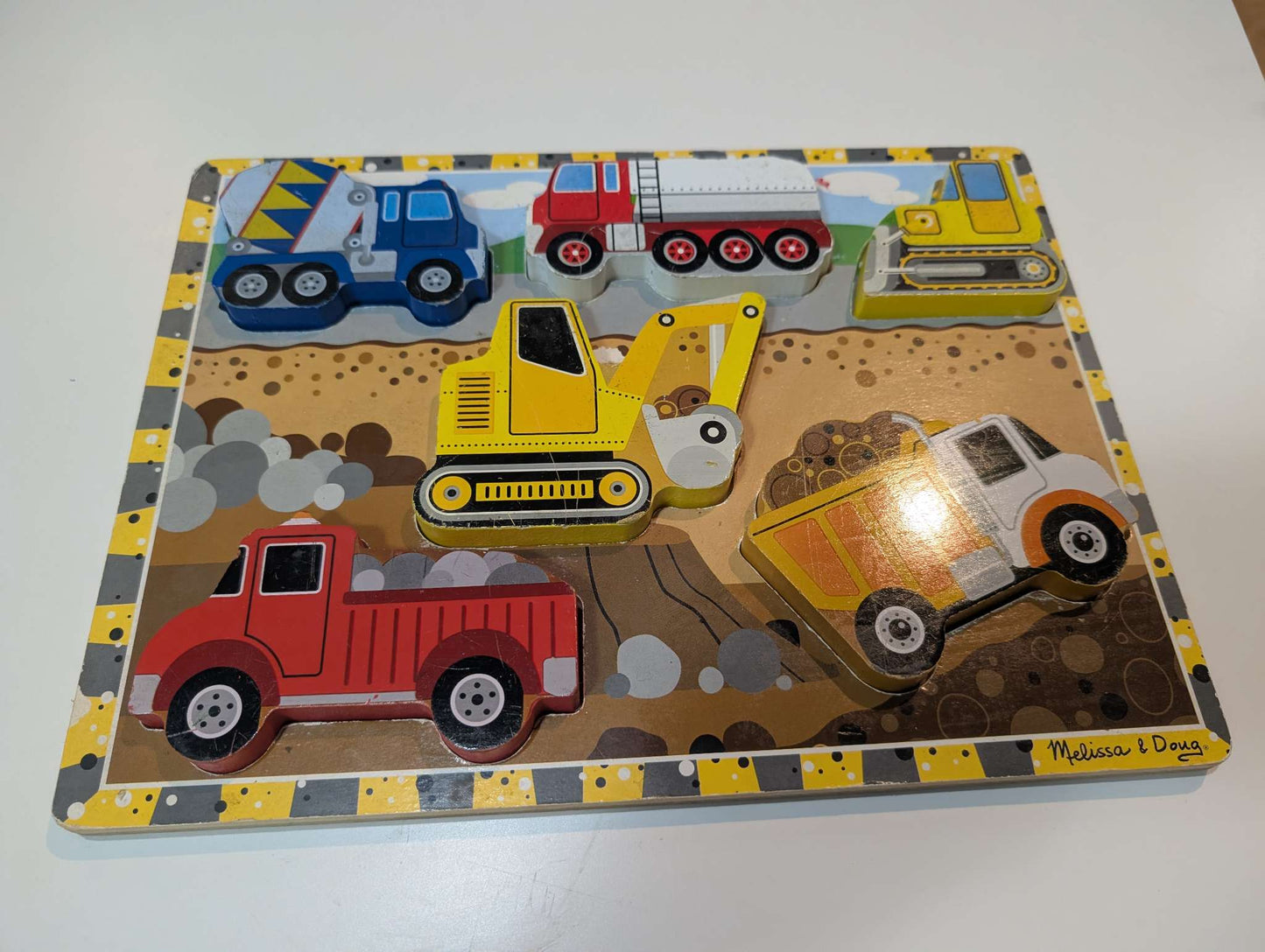 Melissa & Doug wooden puzzle Trucks