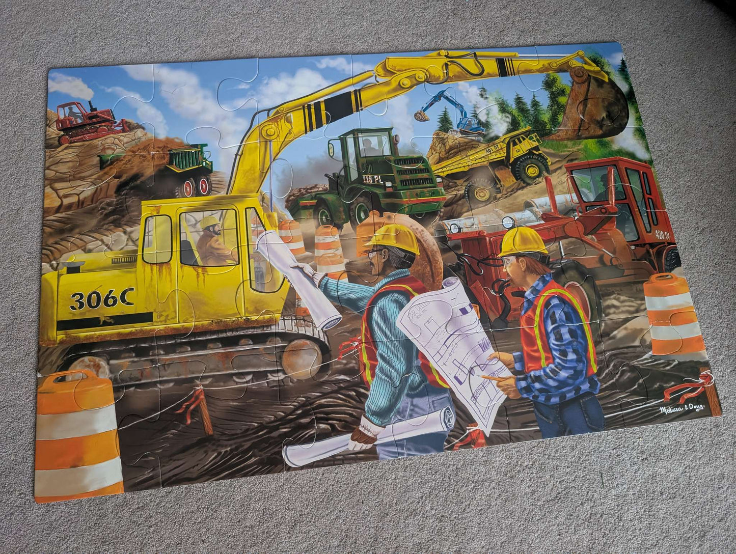 Construction site board puzzle
