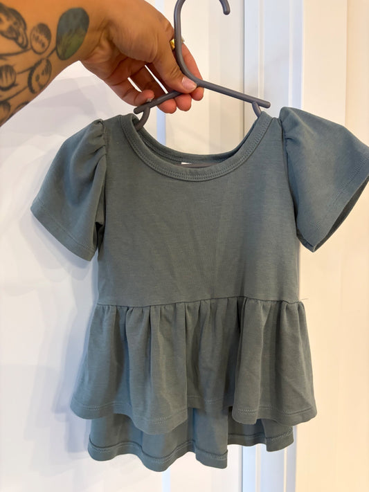 little& lively flowy Tshirt, deep green, 12-18M, Kids 12 Month (9-12M)