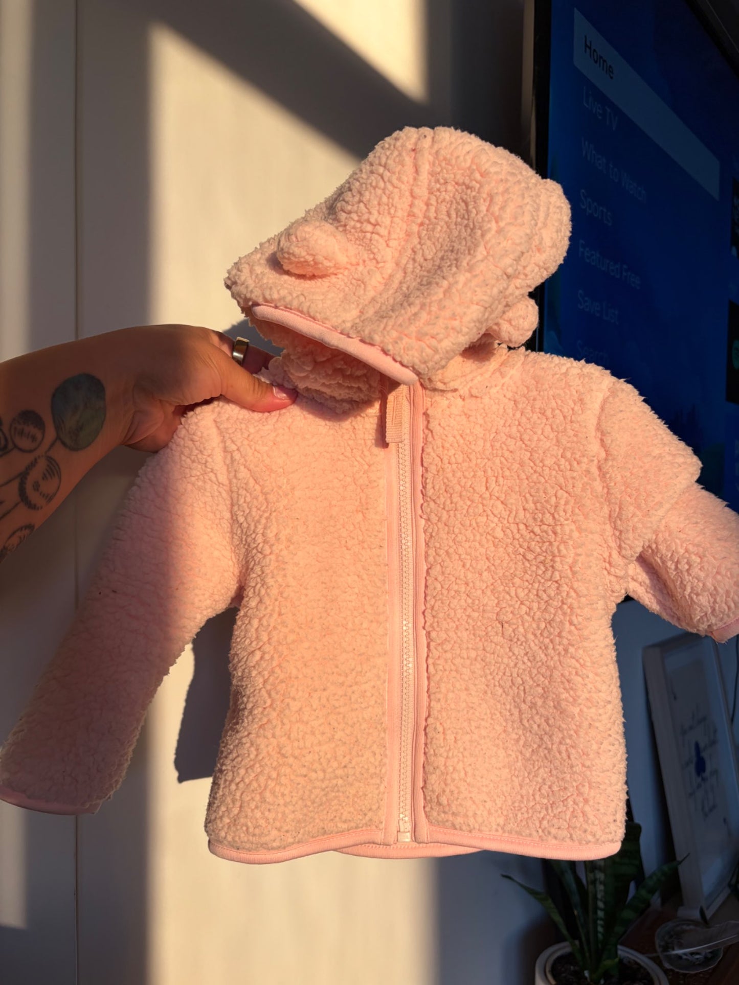 Light pink sherpa , Kids 9 Month (6-9M)