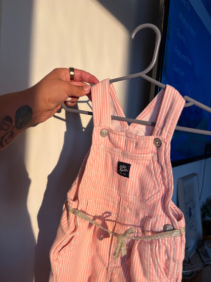 Oshcosh pink striped overalls , Kids 18 Month (12-18M)