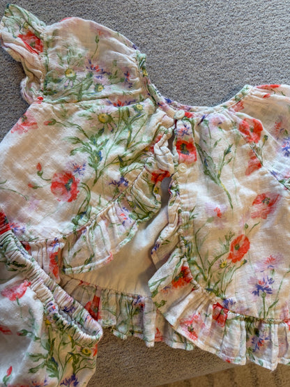 baby gap, open back 2 piece floral set. 12-18M, Kids 18 Month (12-18M)