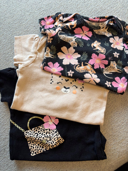 Leopard diaper shirts, set of 3, 18-24M , Kids 24 Month (18-24M)