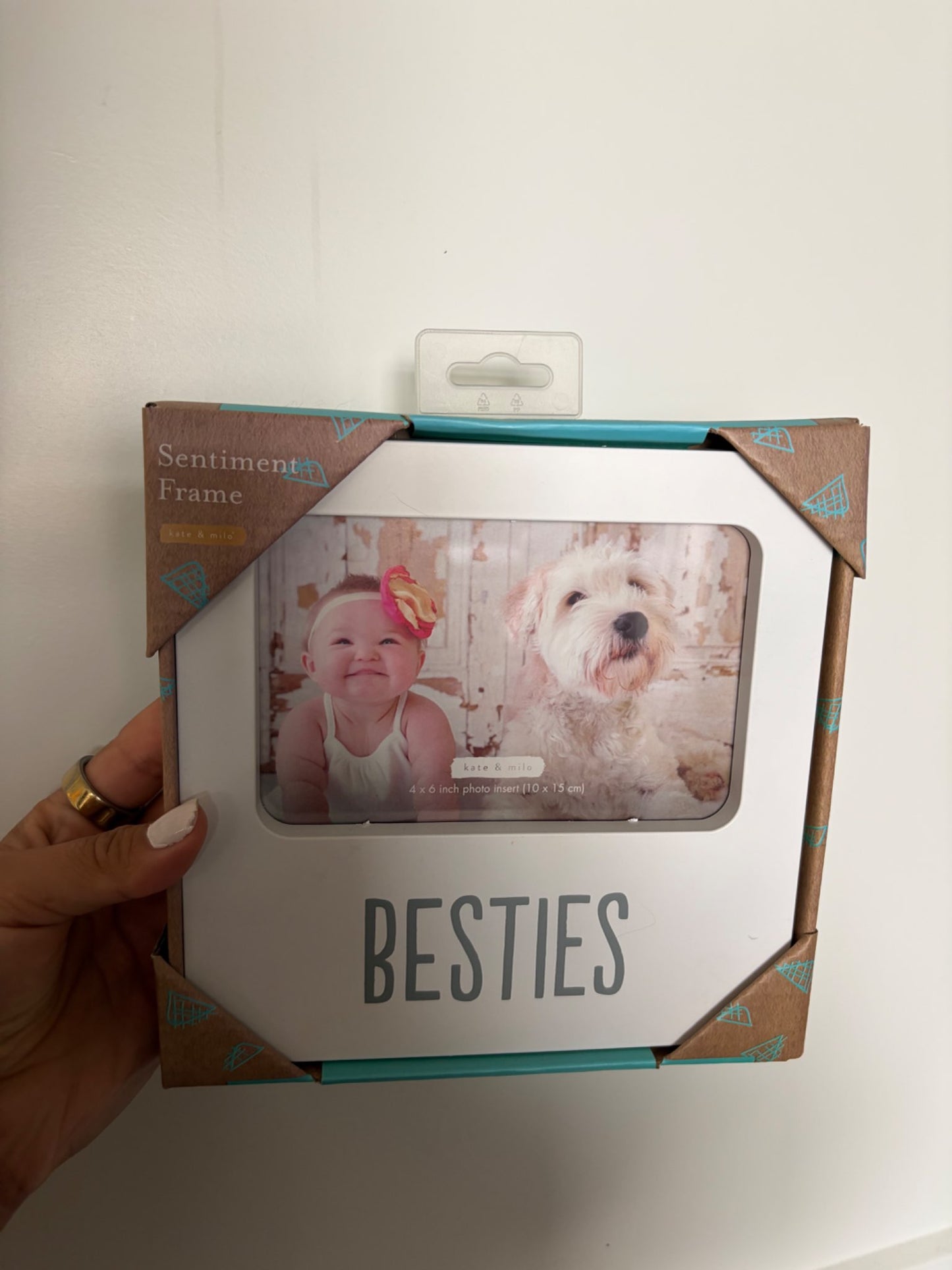 “besties” pet + baby picture frame