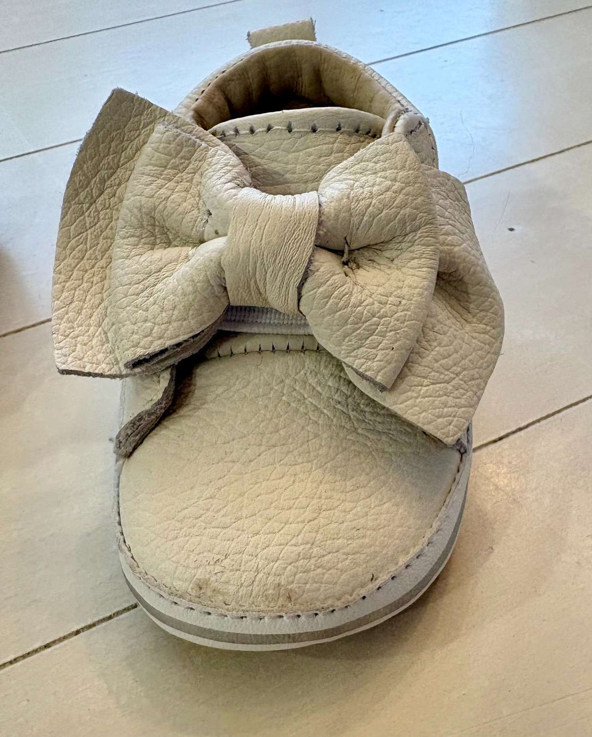 Beige Leather Shoes, Shoes 1.5 (Baby: 0-12 mth)