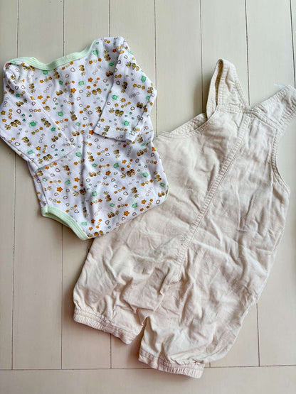 Teddy Bear Overalls Outfit, Kids 3 Month (0-3M)