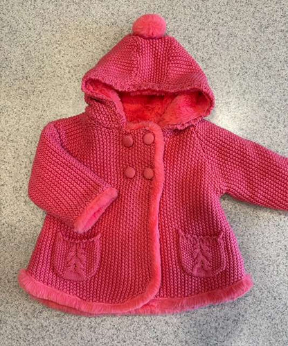 Hooded Baby Girl Peacoat , Kids 6 Month (3-6M)