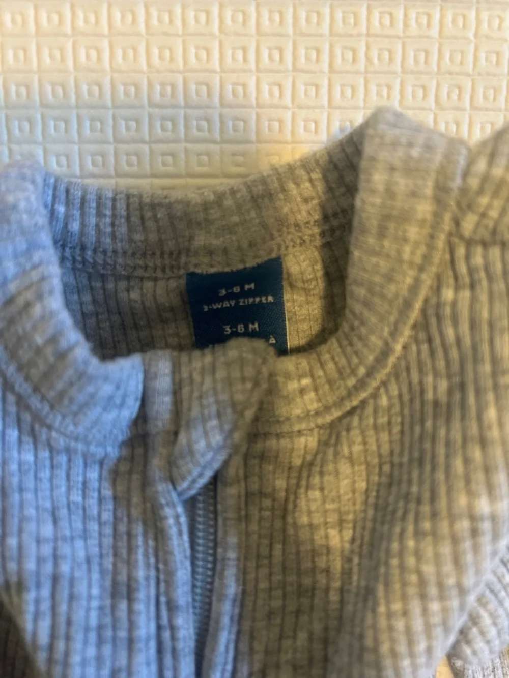 Old Navy Ribbed Footie with Two Way Zipper, Kids 6 Month (3-6M)