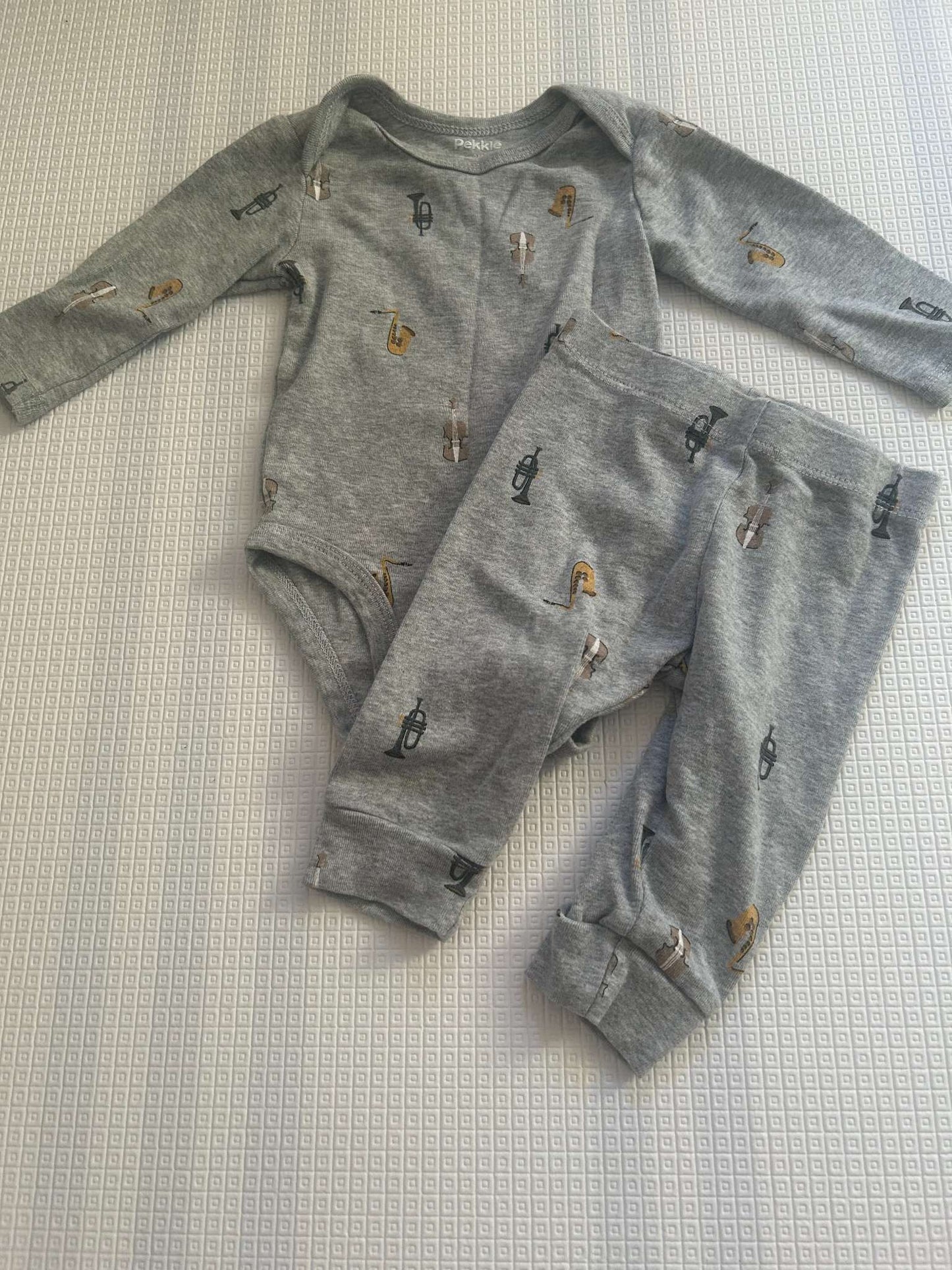 Pekkle Musical Pattern Baby Outfit, Kids 3 Month (0-3M)