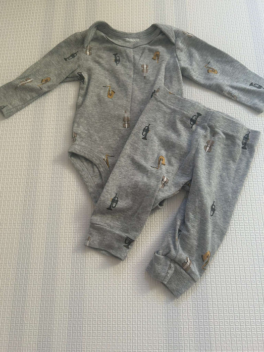 Pekkle Musical Pattern Baby Outfit, Kids 3 Month (0-3M)