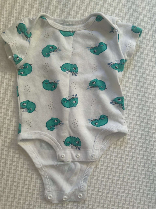 Rococo baby bodysuit with chameleon pattern, Kids 3 Month (0-3M)