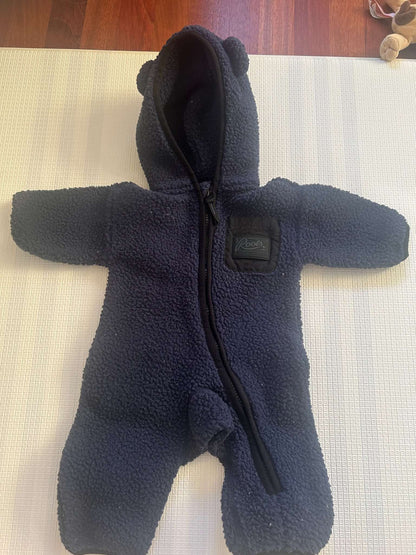 Roots fuzzy baby romper with teddy bear ears, Kids 3 Month (0-3M)