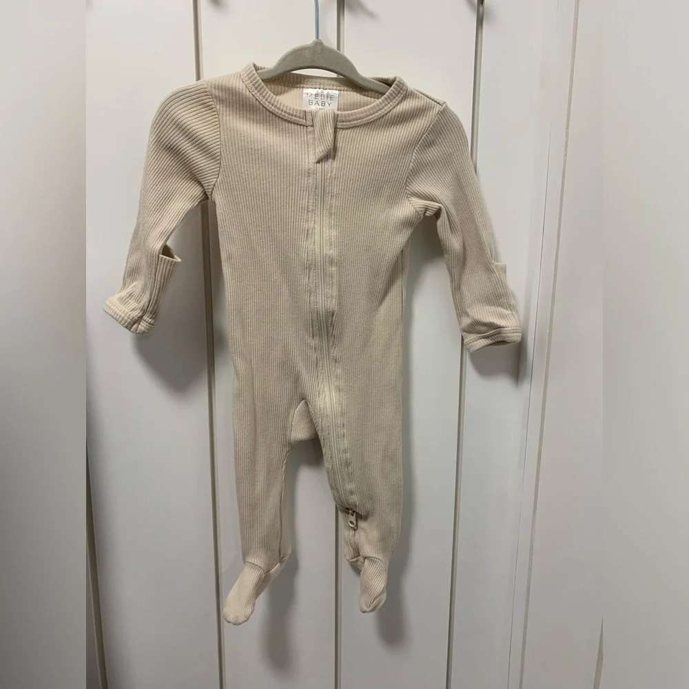 Mebie Baby Organic Footed Zipper Baby Pajama, Kids 3 Month (0-3M)